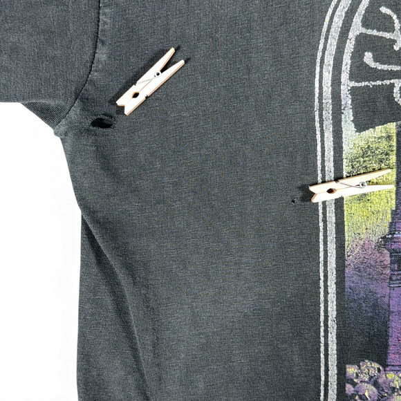 Vintage Grateful Dead Shirt Adult LARGE Black Skull Rose Walking Skeleton 90s - Picture 9 of 14